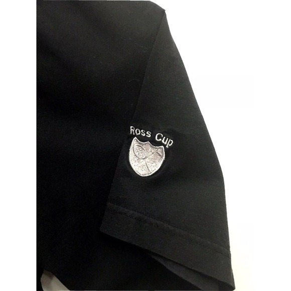 Peter Millar Golf Polo Short Sleeve Cotton Collar Black Ross Cup Shirt Mens L - Picture 4 of 9